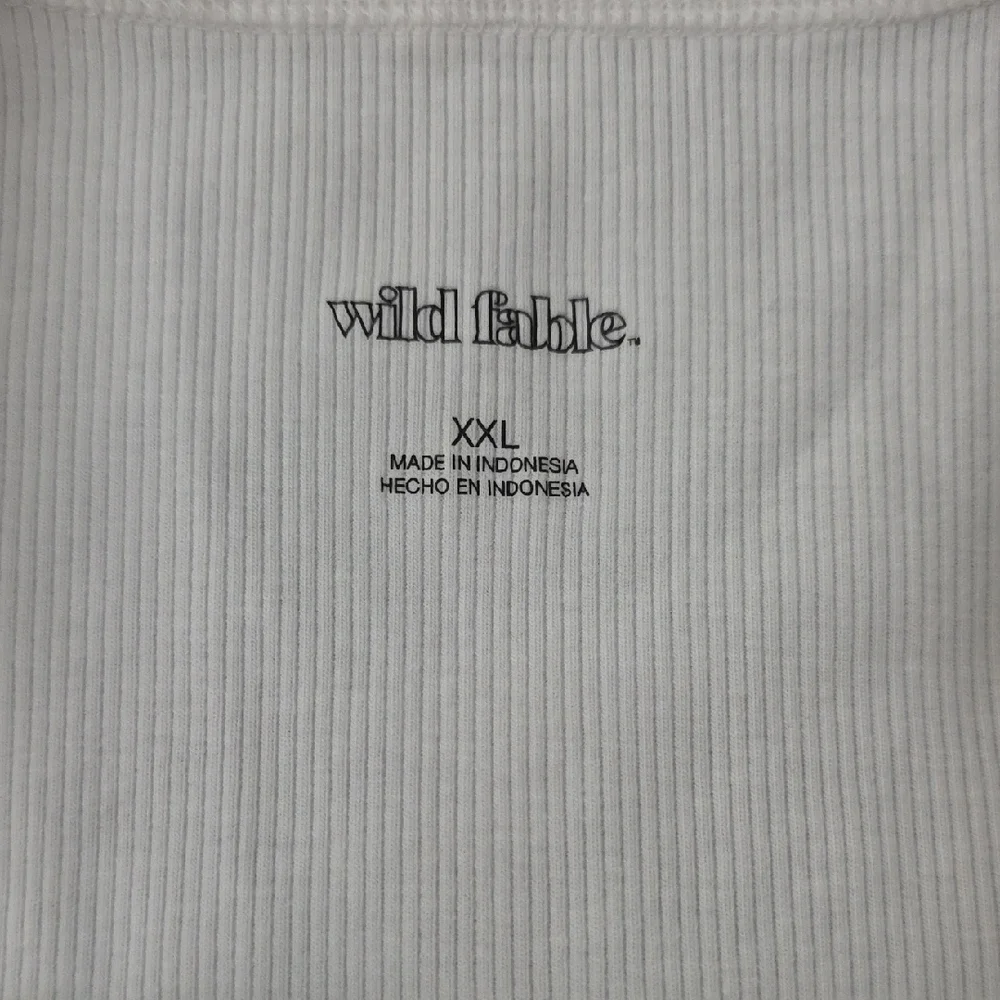 Wild Fable White Ribbed Crop Top - Picture 2 of 3